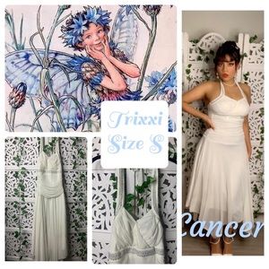 Cancer fairy dress ♋️🦀🤍 size S Trixxi VINTAGE 90s bedazzled